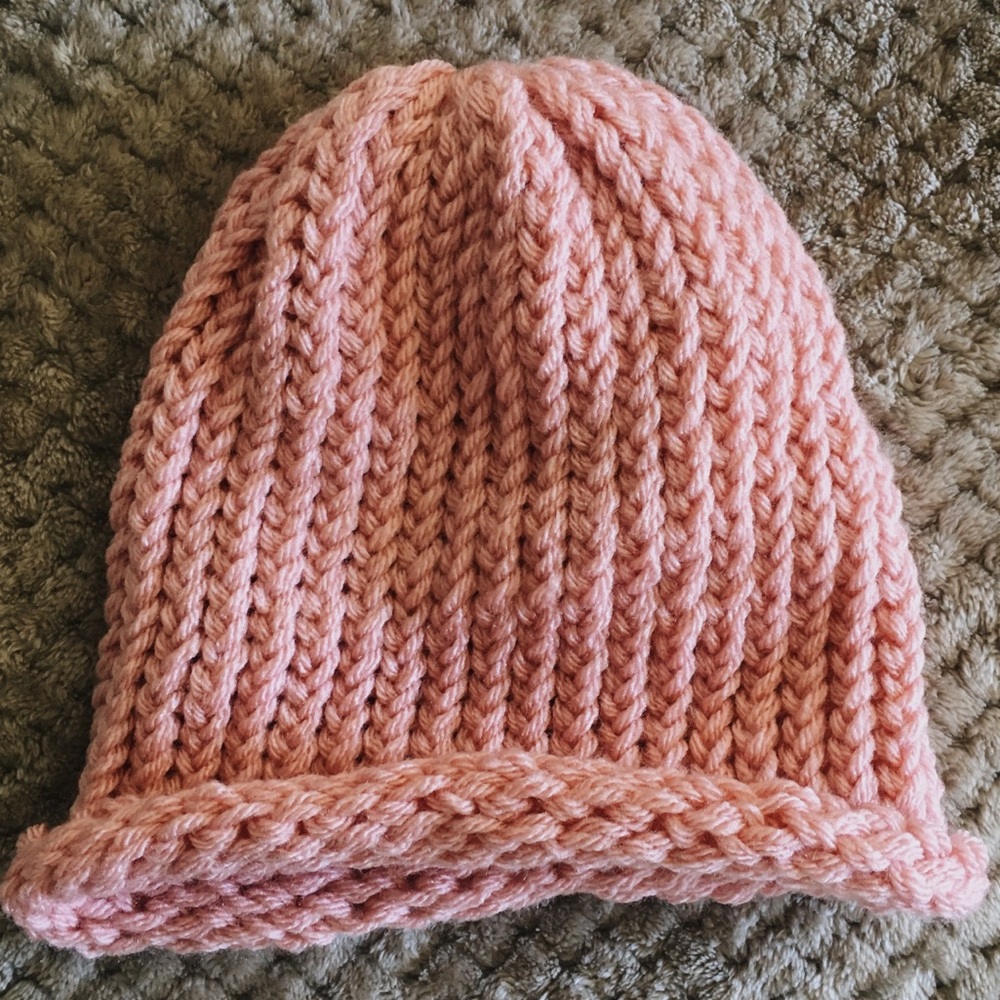 Raw Edge Beanie [Pink]